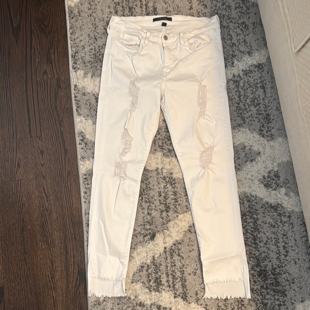 Flying Monkey White Ankle Cropped Jeans Lightweight
